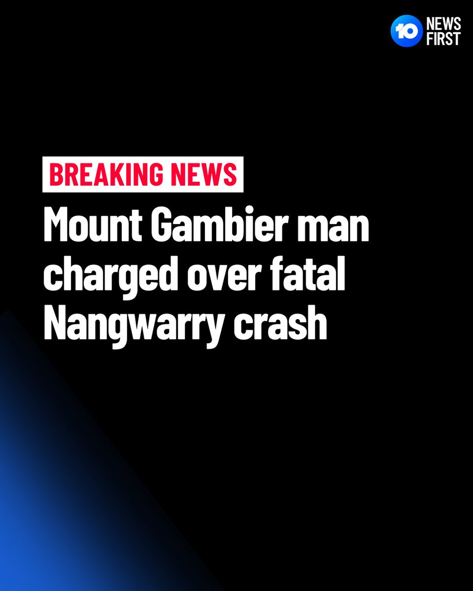 10NewsAdl's tweet photo. #Breaking: A 22-year-old Mount Gambier man has been arrested over the horror Nangwarry crash, which led to the deaths of a 15-year-old girl and 5-year-old boy.

The man was today charged with two counts of causing death by dangerous driving and four counts of causing harm by dangerous driving.

Three cars collided on Riddoch Highway just before 3pm on Sunday. A black Holden sedan collided with an emu, prompting a Toyota station wagon to brake and avoid the collision.

The 22-year-old in a white Nissan ute then crashed into the rear of the Toyota.

As a result, a five-year-old boy in the Toyota died at the scene. His sister, a 15-year-old girl, died in hospital last night.

The driver will face court tomorrow.
