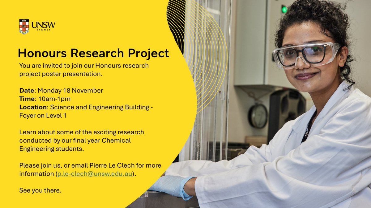 Join us on Monday 18th November for our Honours research project poster presentation! Details below. 

We look forward to seeing you there.