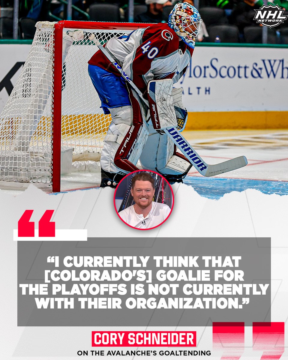 Is the Colorado Avalanche's answer in net currently in their organization? 🤔

Cory Schneider doesn't seem to think so. #GoAvsGo
