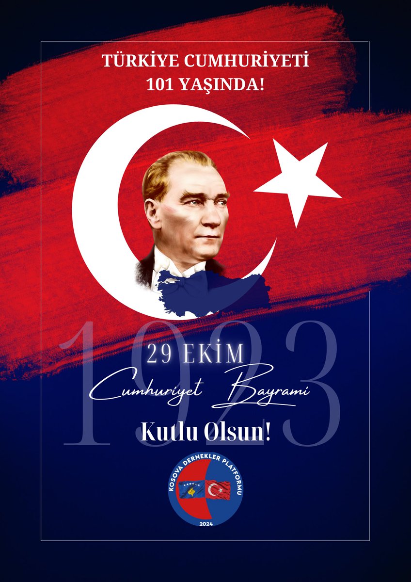 kosderplatform's tweet photo. 101 yıl önce olduğu gibi, bugün de aynı kararlılık ve inançla: Yaşasın Cumhuriyet!
#CumhuriyetBayramımız #Cumhuriyetimizin101Yılı #Cumhuriyetin101Yılı 
#YasasınCumhuriyet https://t.co/l4FkoKxW7I