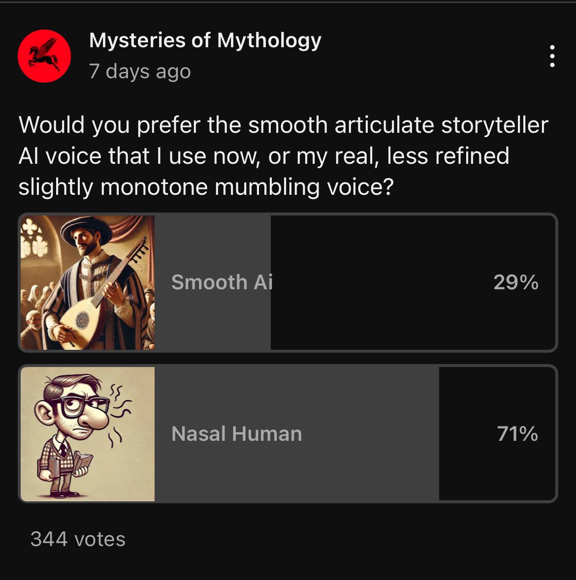 ItsMrMyst's tweet photo. 71% said yes. Am I the first Ai channel to go au naturel? https://t.co/kVj3pjnsQU
