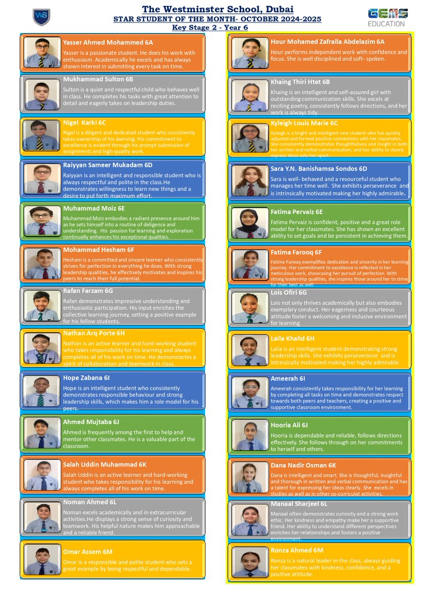 official_TWS's tweet photo. Well done Star Students! Keep up the good work! – Primary Star Students for the month of October, 2024 https://t.co/tKXrlCJrMQ