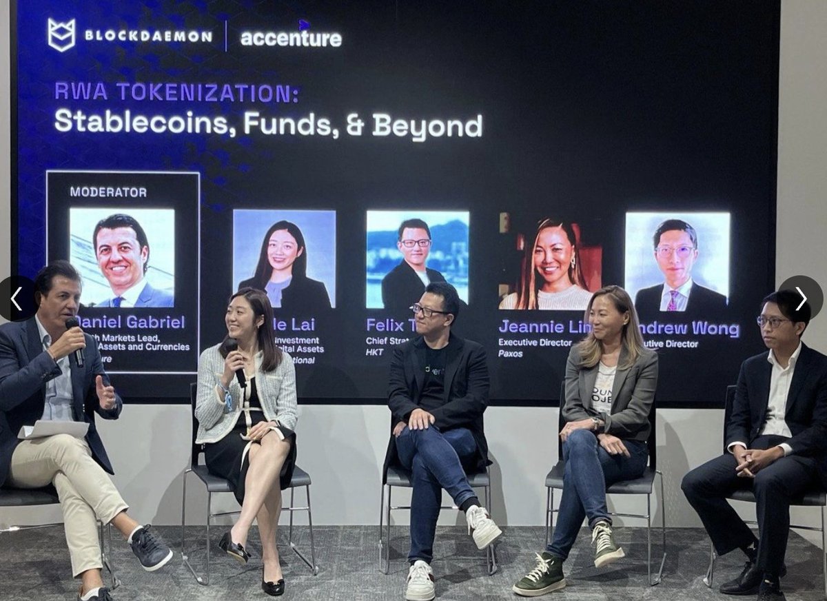 Jeannie (@jeannielim_eth) on Twitter photo Great evening discussing real-world asset tokenization with <a href="/UBS/">UBS</a> , <a href="/Fidelity/">Fidelity Investments</a> International, and HKT (Hong Kong Telecom) at a side event during Hong Kong Fintech Week! Gratitude to the organizers - <a href="/BlockdaemonHQ/">Blockdaemon 😈</a> and <a href="/Accenture/">Accenture</a> , for hosting this engaging event! Great evening discussing real-world asset tokenization with <a href="/UBS/">UBS</a> , <a href="/Fidelity/">Fidelity Investments</a> International, and HKT (Hong Kong Telecom) at a side event during Hong Kong Fintech Week! Gratitude to the organizers - <a href="/BlockdaemonHQ/">Blockdaemon 😈</a> and <a href="/Accenture/">Accenture</a> , for hosting this engaging event!