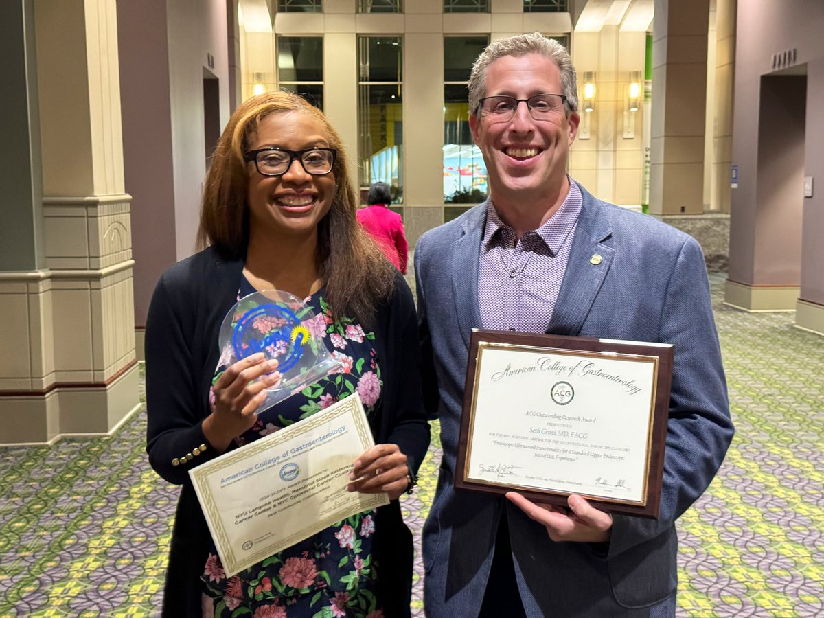 Gastroenterology & Hepatology | NYU Langone Health (@nyulh_gastrohep) on Twitter photo Celebrating two of our award winners!
<a href="/DrR_Williams/">Dr. Renee Williams</a> took home the #ScopyAward for Best Community Collaboration 🤝 and Seth Gross, MD, received the #ACG2024 Outstanding Research Award 🔬 Celebrating two of our award winners!
<a href="/DrR_Williams/">Dr. Renee Williams</a> took home the #ScopyAward for Best Community Collaboration 🤝 and Seth Gross, MD, received the #ACG2024 Outstanding Research Award 🔬