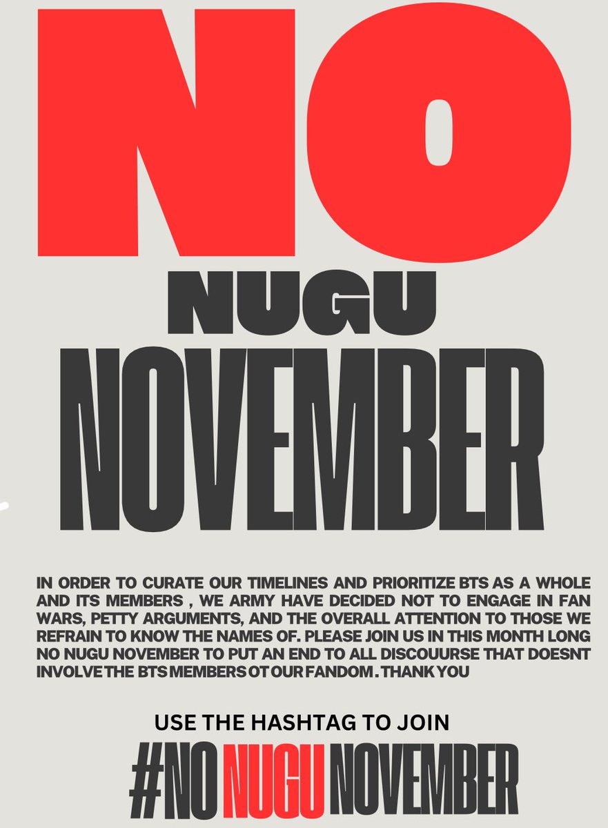 BTStreamingID's tweet photo. ARMY FOCUS ON BTS ONLY!
#NoNuguNovember https://t.co/Xqt7p4301s