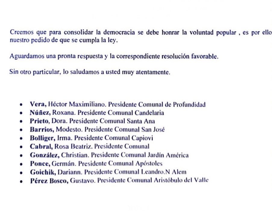 ucrmisionesweb's tweet photo. El Foro de Presidentes de Comités Comunales de la UCR Misiones exige que se respete la Ley &amp; @JavierMela1 asuma la banca que le corresponde a la oposición. https://t.co/CFMClFBaAL