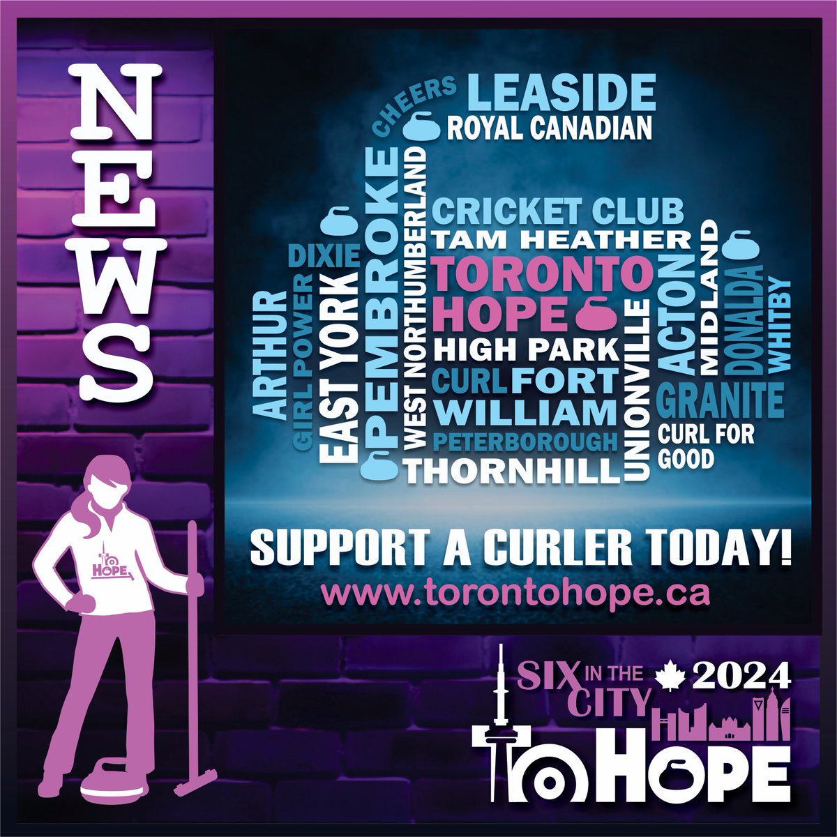 There’s still time to support a TO Hope 2024 curler. We’re thrilled to have teams representing clubs from across the GTA and beyond!

#tohope2024 #tohopecurling #torontocurling #curlforgood