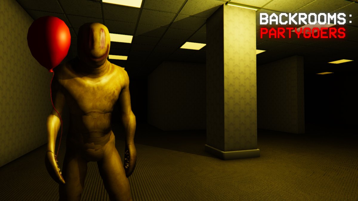 RatalaikaGameJP's tweet photo. 🎃新作告知🎃
新たなDL用ソフト『Backrooms: Partygoers』が本日リリースされました！

”バックルーム”と呼ばれる恐怖に満ちた謎の異次元空間で、「異常現象」を調査する研究者としてプレイする、ホラーサバイバルゲーム。
是非、お試しください。（日本語非対応）
#NintendoSwitch  #PS4  #PS5 https://t.co/djxYJWmWEw