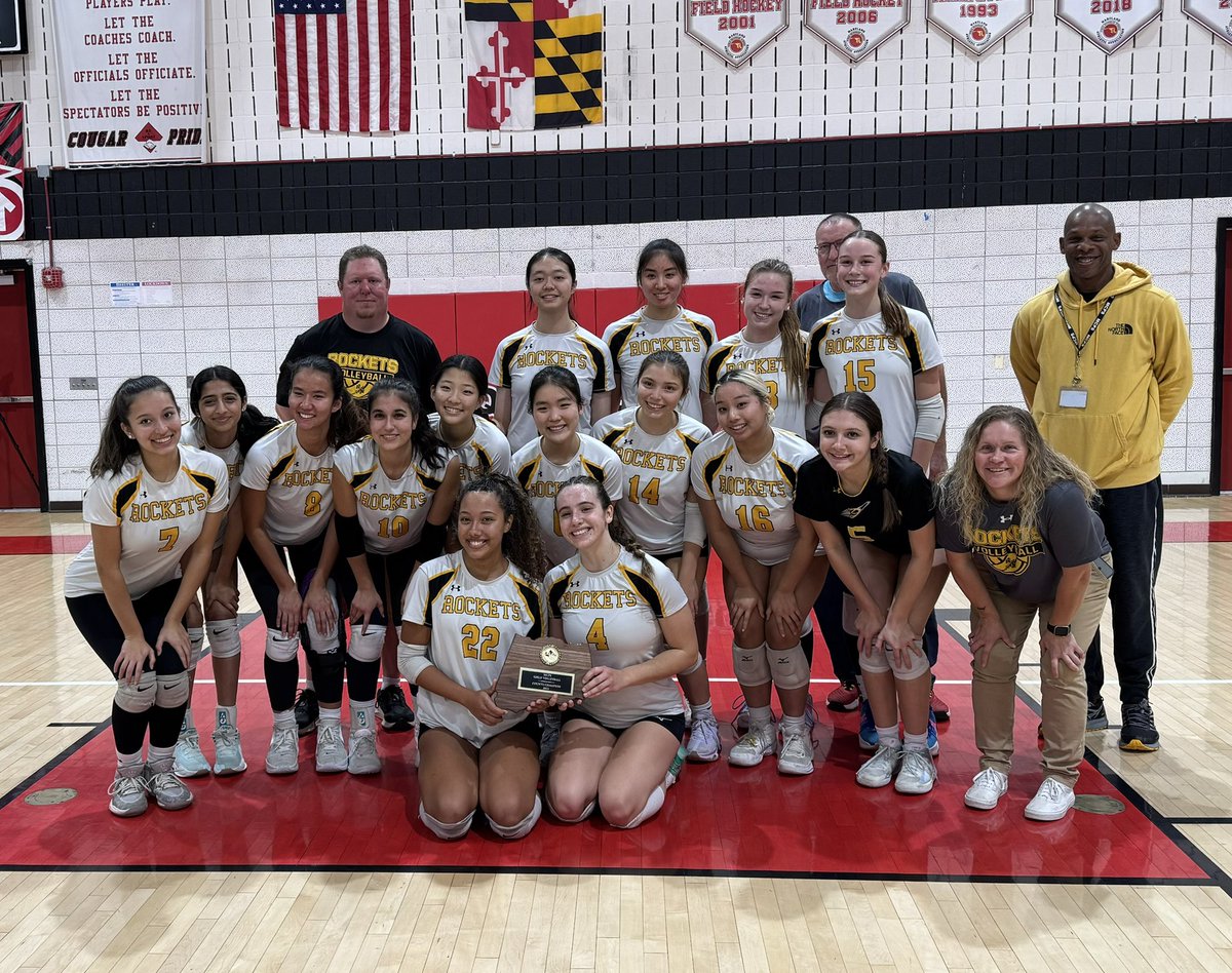 mcpsAD's tweet photo. Congratulations @RocketsVBALL-2024 @MCPS Girls’ 🏐 County Champions! Great match with @WJWildcats! Best of luck to both teams in the @MPSSAA_Org playoffs! @MCPSAthletics #WeRAISE 🏆 https://t.co/GedOoeHrI9