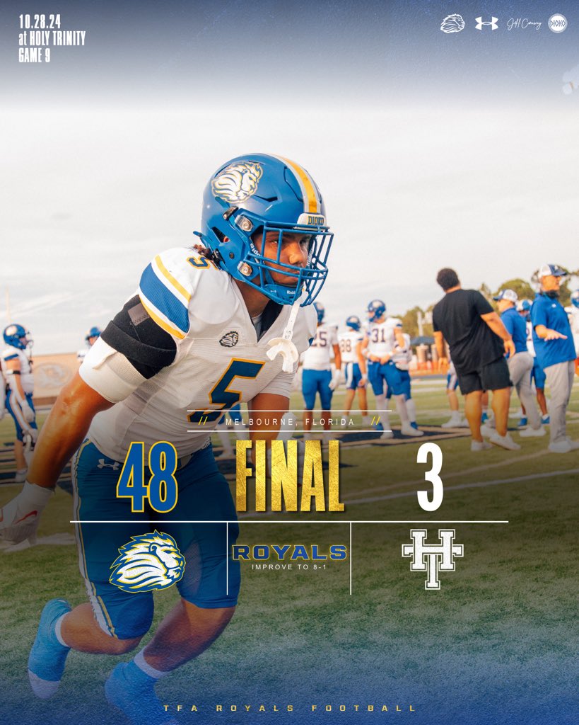 Royals__FB's tweet photo. #RoyalsFootball Tames the Tigers to go undefeated in the District. 

#Dioko
#PressOn https://t.co/Hl3sgEPnz5