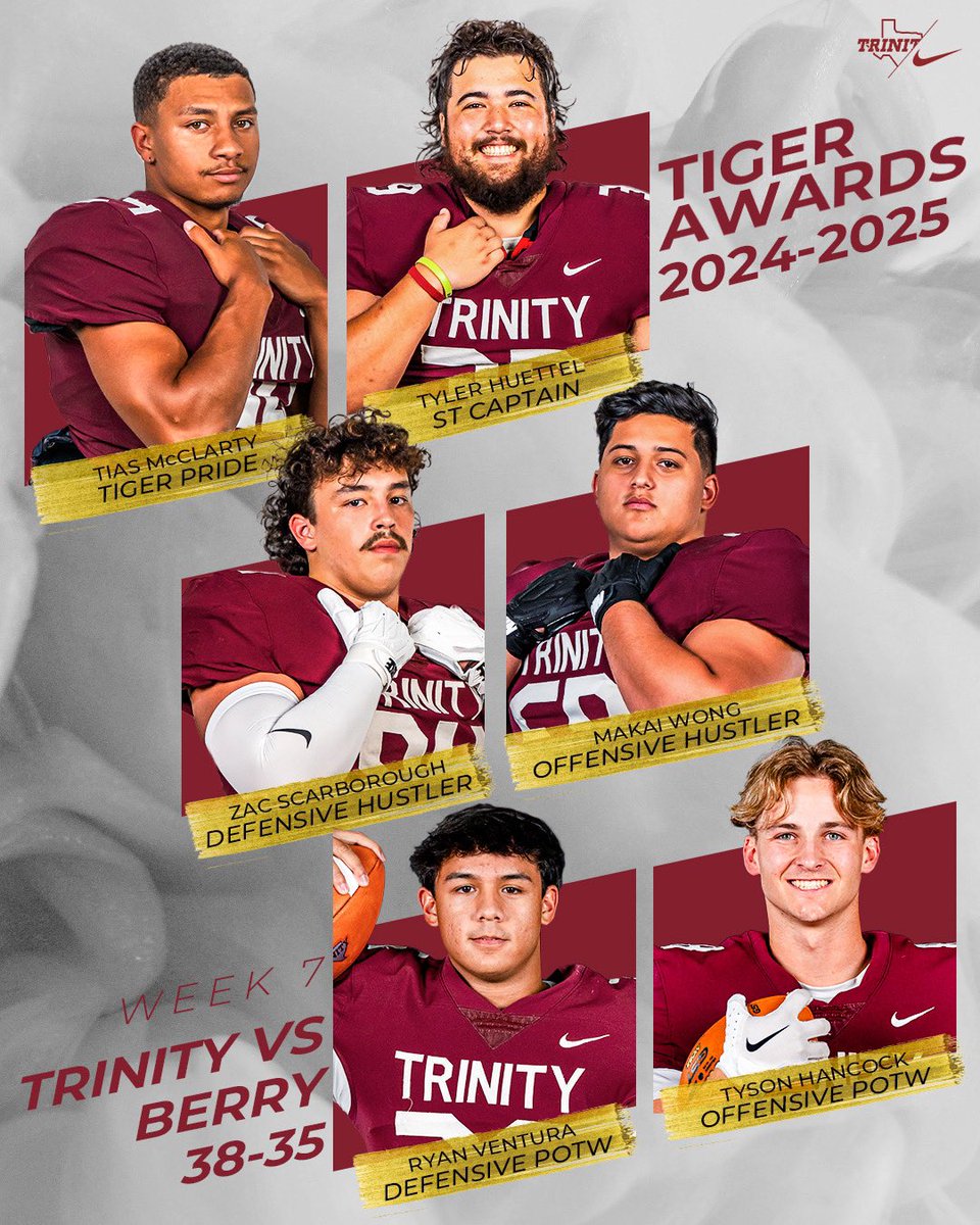 TUFootballTX's tweet photo. 🐅Week 7🐅

#BeTheStandard #TigerPride https://t.co/hMjl9JJr51