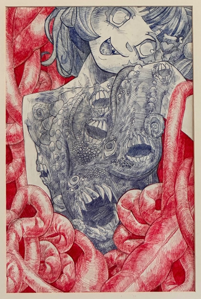 Parasitenumber9's tweet image. A school art project I did. I’m pretty proud of it, and I’m working on something similar to this currently. #art #schoolproject