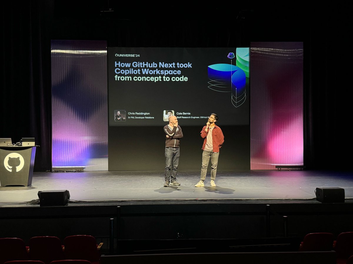 reddobowen's tweet image. So how did #GitHubNext take #CopilotWorkspace from concept to code? Guess you&apos;ll have to join @colebemis and I on Wednesday at #GitHubUniverse, 11:30 in the Cowell Theatre (Gateway Pavilion) 🎉

Excited to have the opportunity to share  the great work from the  #GitHub Next team!