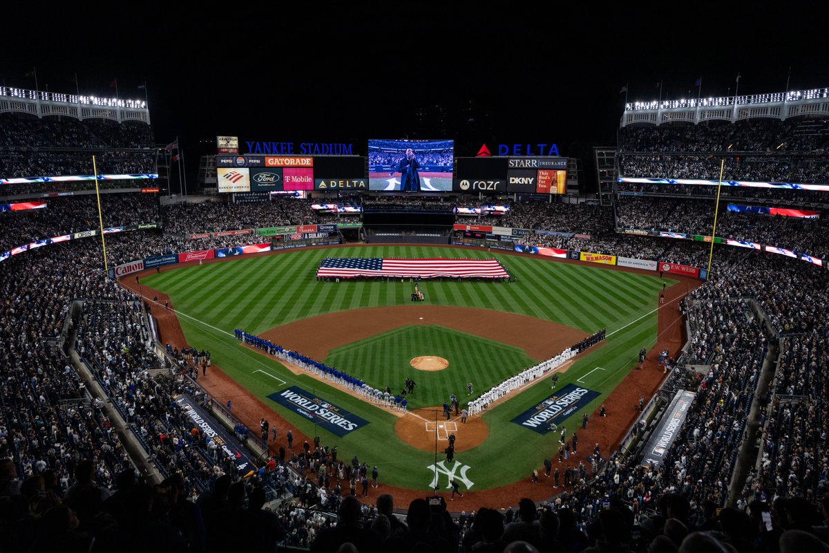 MLB's tweet photo. Yankee Stadium is #WorldSeries ready! https://t.co/A97Z1q69NB