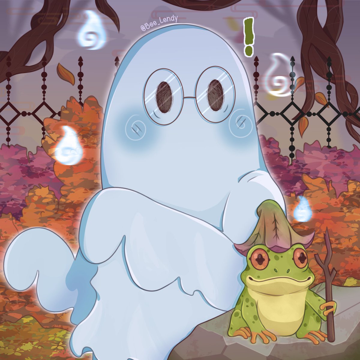 Bee_Lendy's tweet photo. Prompt 5: Ghost👻🐸
¿Cuánto poder creen que le brinde esa rama?
#frog #fantasma #cottage #AutummFalls #digitalart #artwork #digitaldrawing #cottagecore #art https://t.co/HjpCk6G3kl