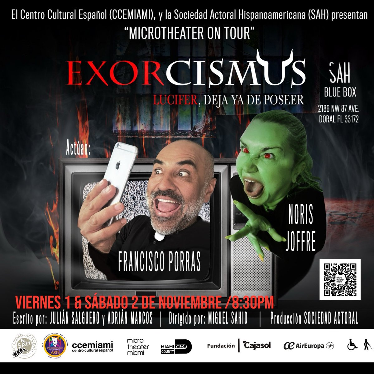 🎭✨ ¡Prepárate para una noche inolvidable! <a href="/MicroTheaterMia/">MicroTheater Miami</a> y <a href="/sociedadactoral/">Sociedad Actoral</a> presentan Microtheater On Tour – ESPECIAL HALLOWEEN 🎃🎃. Ven este viernes  1 y sábado 2 de noviembre a disfrutar de risas, suspense y tres obras imperdibles: Espejito, Espejito, Exorcismus y Ecos.