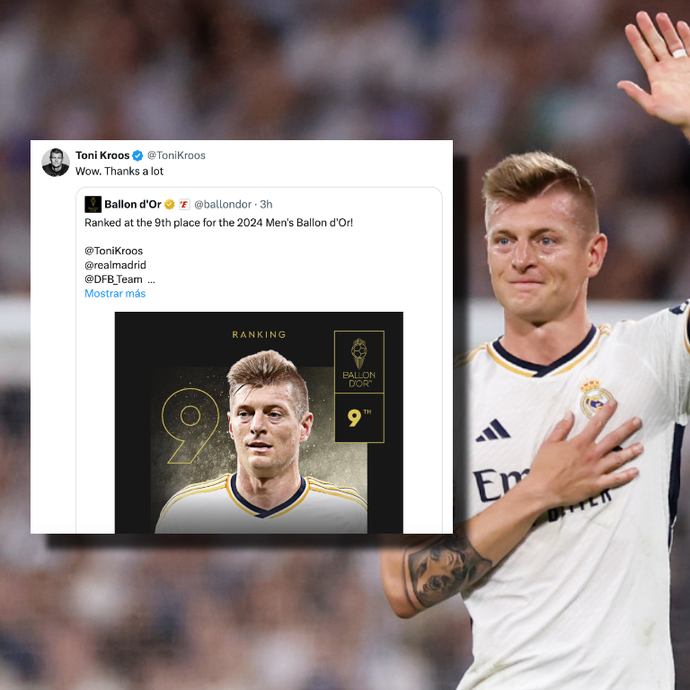 InvictosSomos's tweet photo. ¿Qué respondió Toni Kroos después de enterarse que finalizó en el 9º LUGAR del Balón de Oro 2024? "Wow. Muchas gracias". El dardo lleno de ironía para contestar a una clasificación ridícula. UN RANKING SIN SENTIDO.