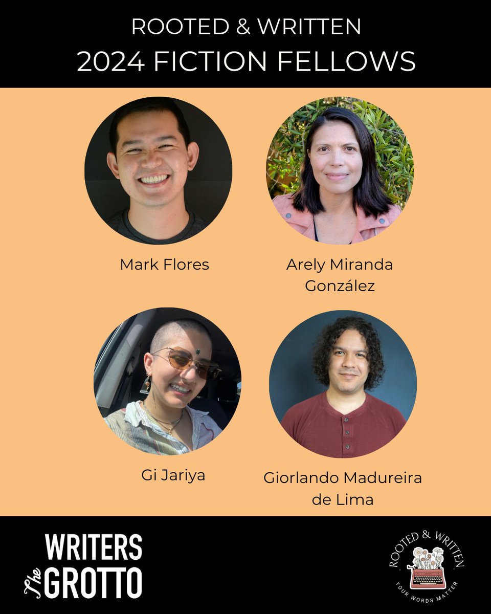 sfgrotto's tweet photo. Meet our 2024 Rooted & Written fiction fellows: Swetha Amit, Guananí Gómez Van Cortright, Mark Flores, Arely Miranda González, Edward Gunawan, Christian Ivey, Gi Jariya, and Giorlando Madureira de Lima.
https://t.co/idRdmDKcgW
#RootedWritten #BipocWriters https://t.co/cpvaqGbTTF