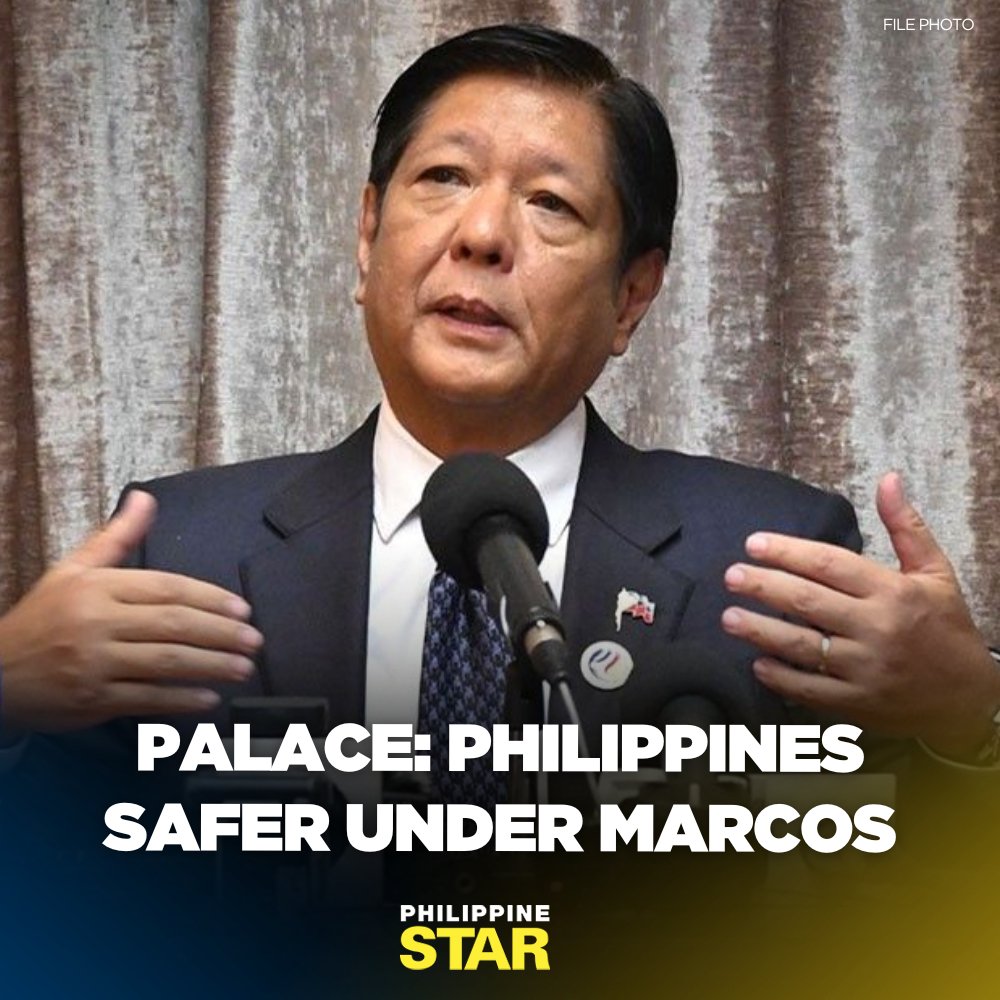 PhilippineStar's tweet photo. The Philippines is safer and the people are more secure than ever under President Marcos, Malacañang asserted on Monday, contrary to claims by former president Rodrigo Duterte at a Senate hearing that crime has become rampant in the country. https://t.co/7rCwsYacqY https://t.co/1t1Fz8foZg
