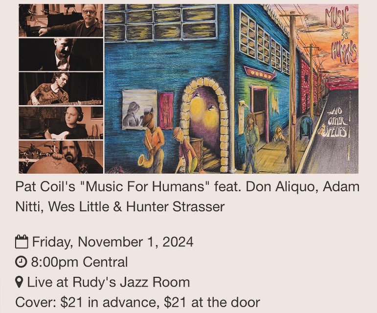 This Friday Nov 1st at <a href="/rudysjazzroom/">Rudy's Jazz Room</a>