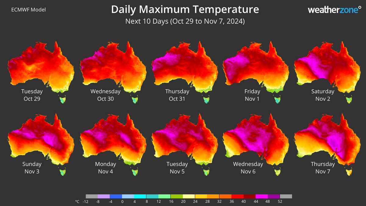 A very hot air mass will spread across Australia over the next 10 days. While the highest temperatures will occur inland, some coastal areas will also have an early tase of summer.

More details at: weatherzone.com.au/news/hot-start…