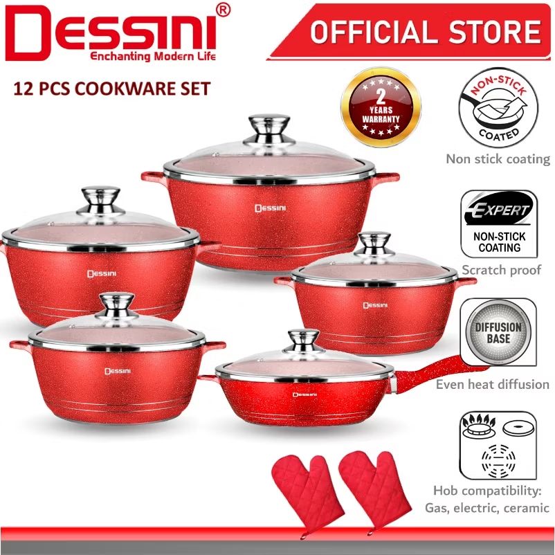 Check out DESSINI ITALY Granite Aluminium Non Stick Casserole Pot Bowl Deep Fry Pan Cookware Tool (12 Pcs) for RM137.00 - RM159.90. Get it on Shopee now! s.shopee.com.my/2ftVOnfgQS?sha…
