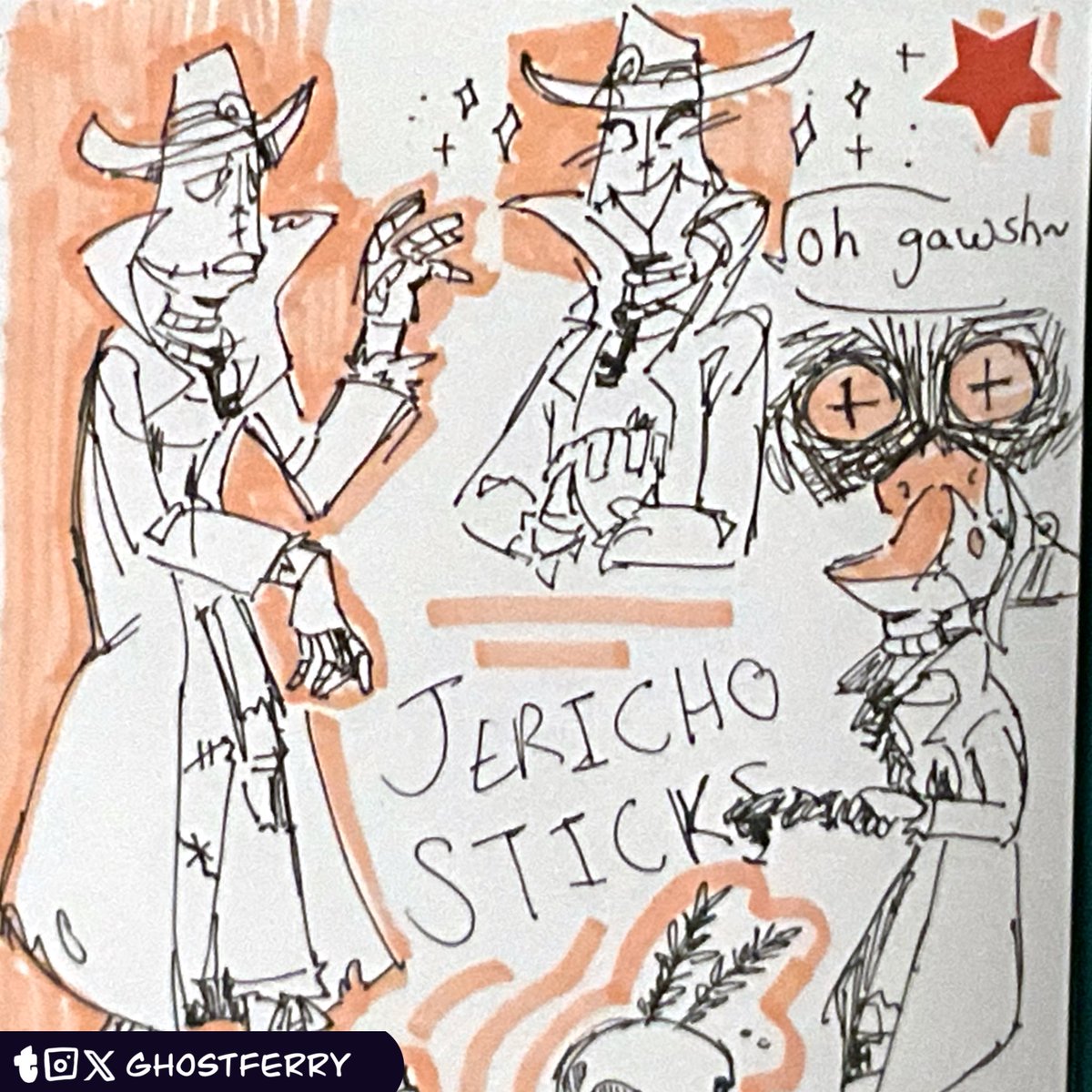 ghostferry_'s tweet photo. Here’s a sketchbook page of Jericho #legendsofavantris #dnd #jerichosticks https://t.co/UTOKjsvt0F