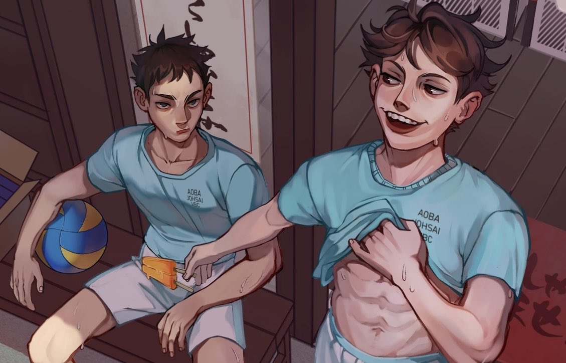 stpddrose's tweet photo. #iwaoi artwork spoiler for haikyuu zine ✌🏼 https://t.co/ji9AydcT4O