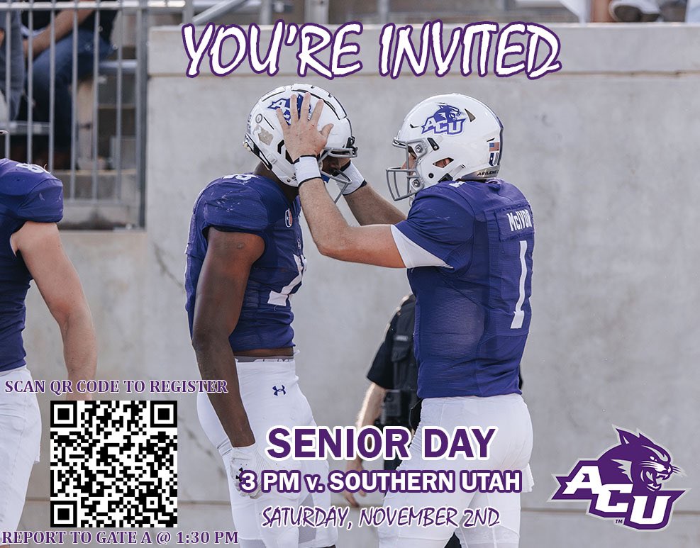 PFitzB's tweet photo. 🟣 #BigCOUNTRY ⚪️
My Texas n Oklahoma recruits pull up!
Last Regular Season Home Game this Saturday in the #Lene
The Community, fans, and recruits have been making this Gameday Environment 1of1. Let’s keep it Rocking!
#PackTheCat
(Arrival Instructions below QR code) https://t.co/H3eHJfsxK3