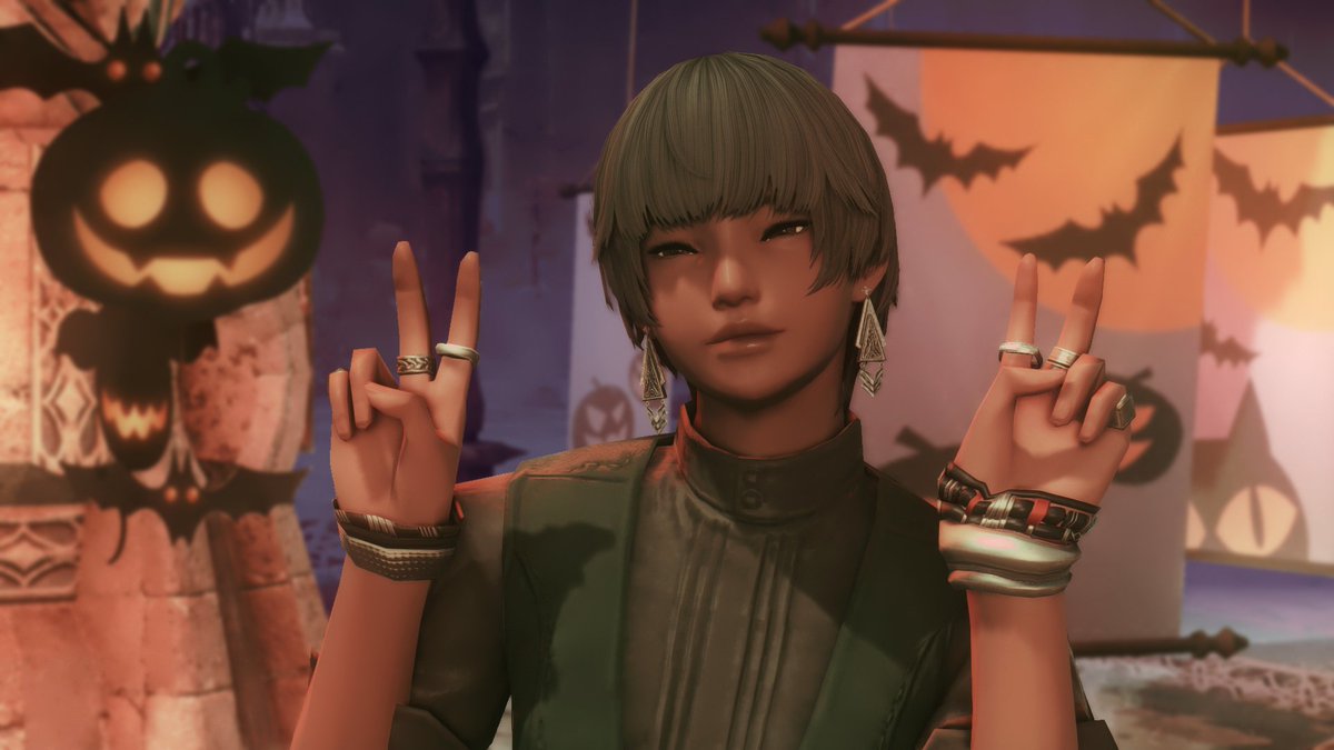 soren called me from across the house to tell me to come turn my reshade on and take a screenshot of how he posed teiruma while i wasn't in the office. happy halloween