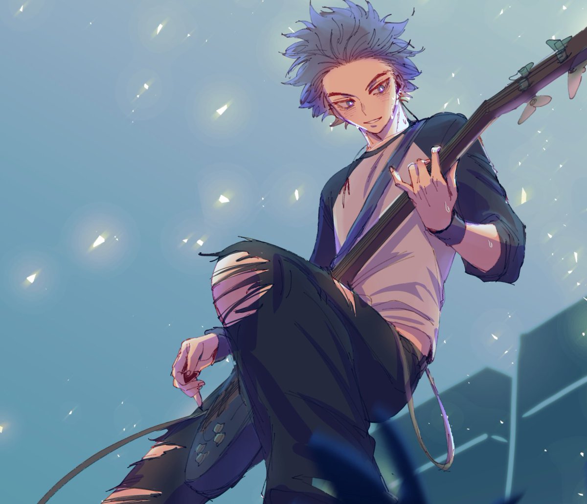tonerukun's tweet photo. You know Bassist Shinsou? I haven't drawn him a lot but I think about him everyday https://t.co/ecUsyGzKpi