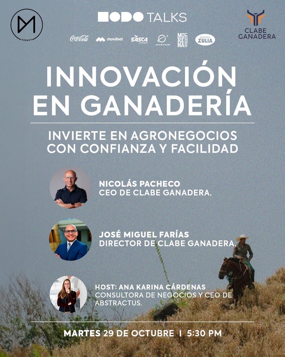Quiero invitarlos a un conversatorio gratuito sobre AgroNegocios en Venezuela mañana martes 29 en MoDo Caracas. Analizaremos las oportunidades y tendencias del sector agrícola en el país, explorando el panorama presente y futuro de esta industria. Hora: 5:30 PM. ¡Los esperamos!