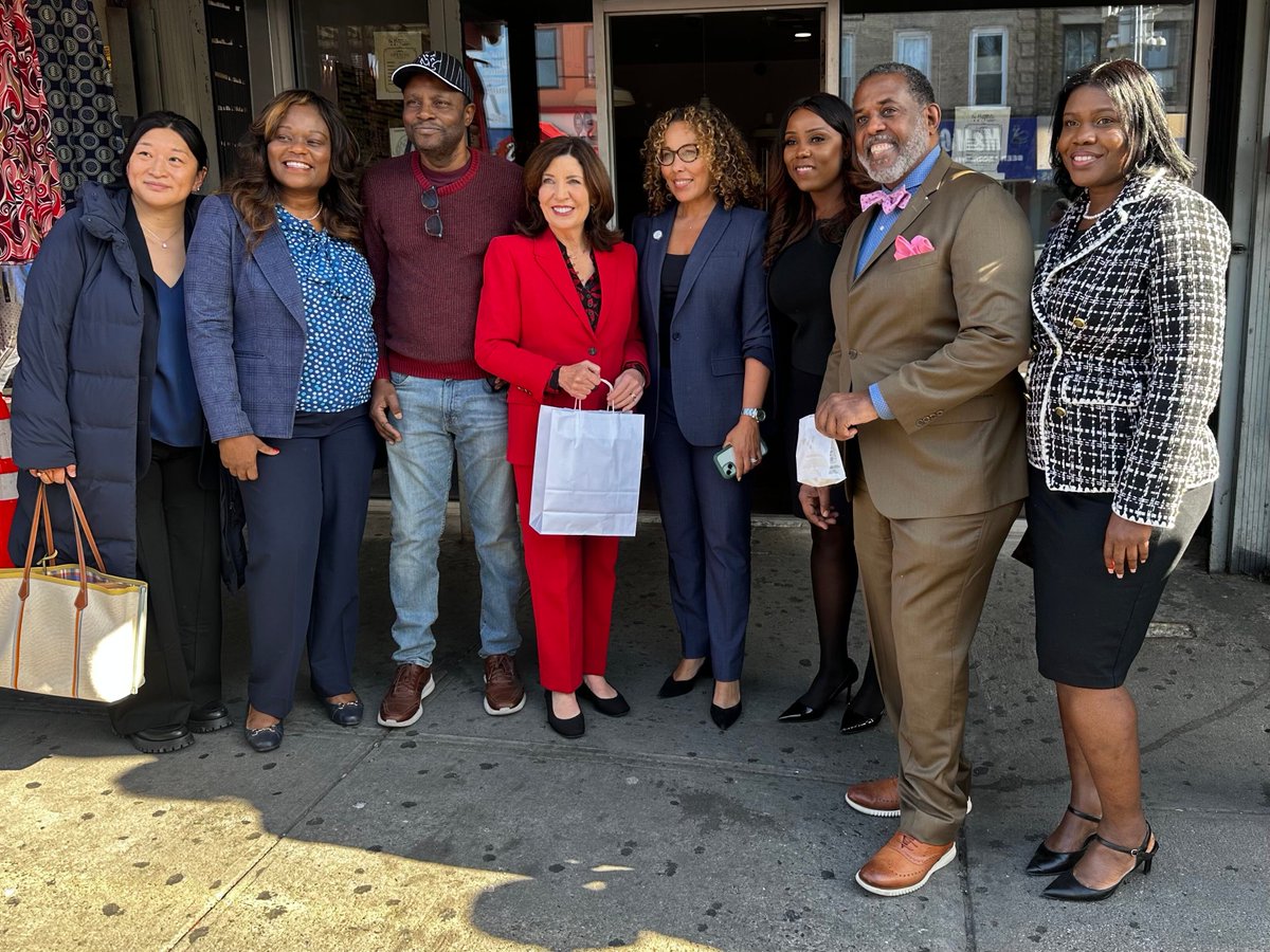NYSHumanRights's tweet photo. Today, DHR Commissioner Denise M. Miranda, Esq. joined @GovKathyHochul  in East Flatbush, Brooklyn along with @CMFarahLouis , @AMBichotte , and other partners in government to visit &amp; show support for businesses in "Little Haiti", one of the largest Haitian communities in the US. https://t.co/o2igAtqYbI