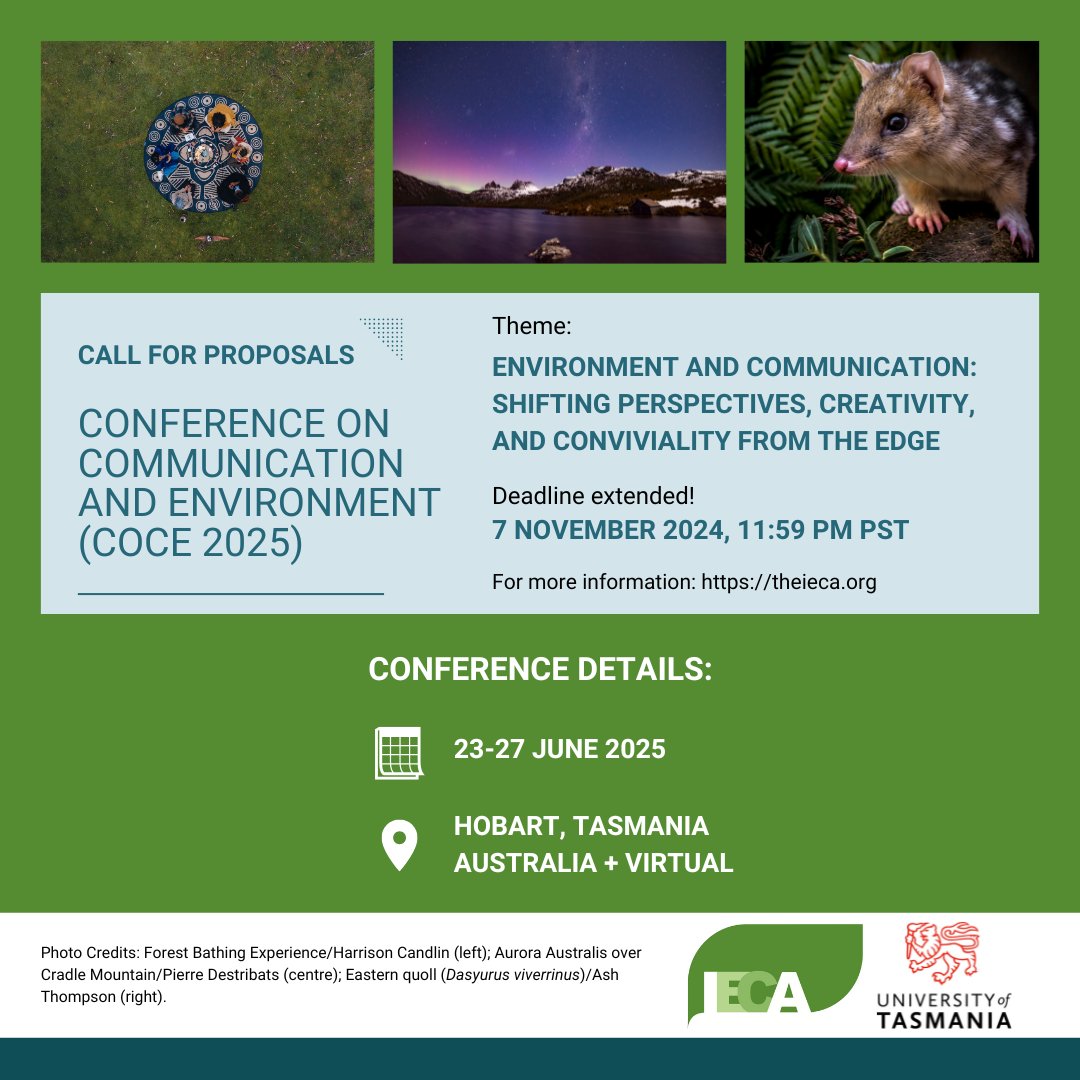 Deadline Extended to Nov 7! COCE 2025 has sparked big interest &amp; many questions. We want to ensure all voices are included, &amp; give more time to get creative! 🌍 Submit now! #environmentalcomm #Sustainability