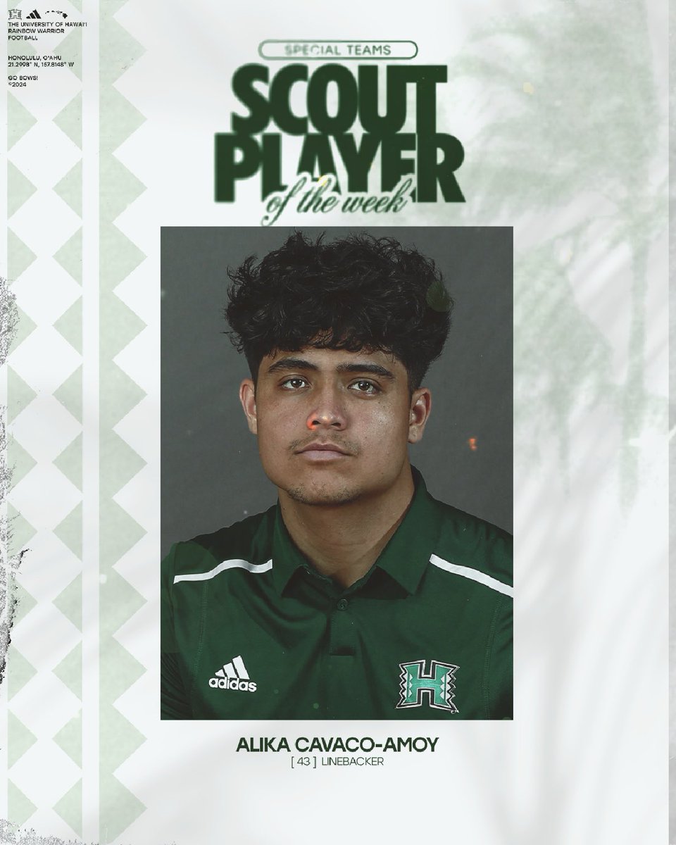 Our Special Teams Scout Player of the Week is Alika Cavaco-Amoy! 🏝️💚🏆
➡️ <a href="/alikacavacoamoy/">Alika Cavaco-Amoy</a>