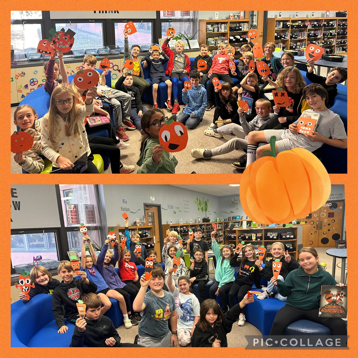 MrsOsbornAES's tweet photo. Reading Creepy Carrots 🥕 and The Little Old Lady Who Was Not Afraid of Anything 🎃 has been so much fun with @novel_effect #AESLLC https://t.co/x5NUjSWCz7