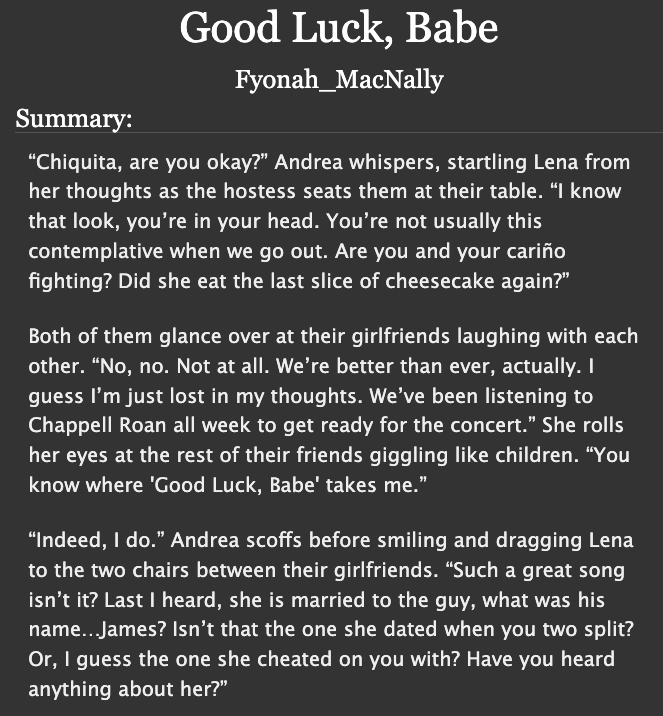 FyonahMacnally's tweet photo. New fic posted!  

Good Luck, Babe

https://t.co/31zkrp6quI

#supercorp #supercorpfanfic #goodluckbabe #macwrites https://t.co/02JqMcPGwf