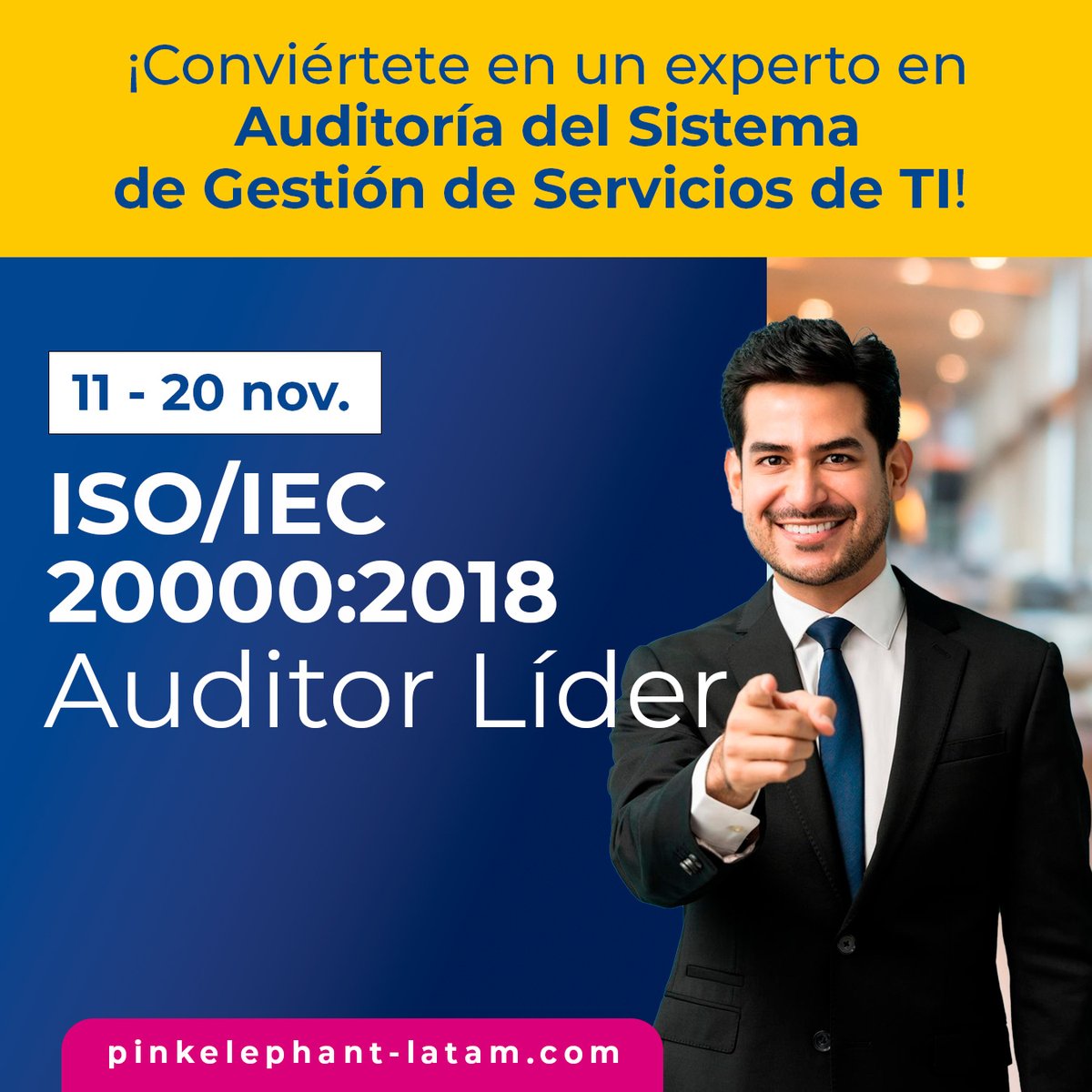 ExpertosenITSM's tweet photo. ¿Listo para potenciar tu carrera en TI? Nuestro curso de Auditor Líder ISO/IEC 20000 te brindará las habilidades necesarias para liderar auditorías de ITSM. ¡Aumenta tu valor en el mercado laboral y certifica tus conocimientos! 
https://t.co/DfAVRsNmOd https://t.co/l6FjGqUTTi