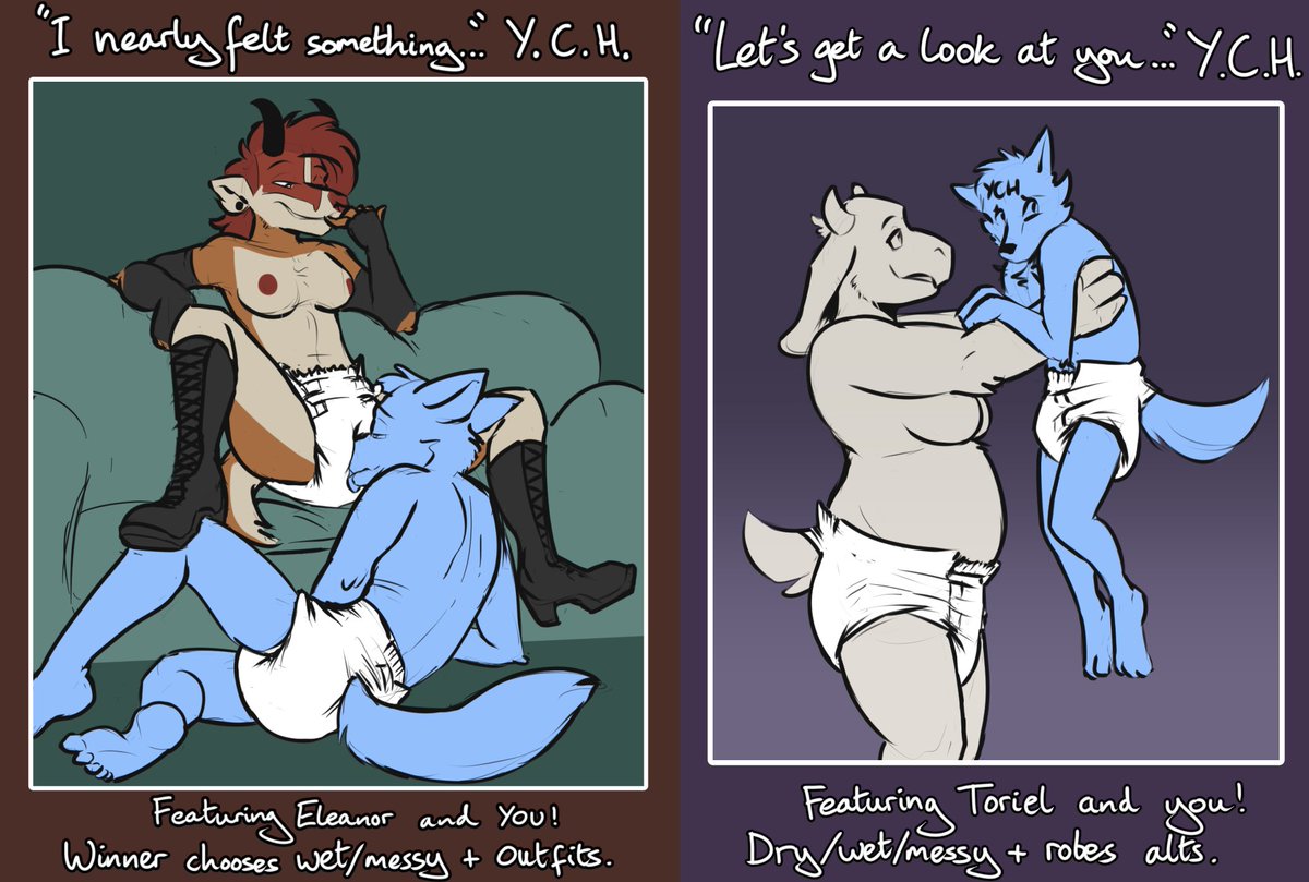 Got a double feature of YCH auctions running over on 🟦☁️