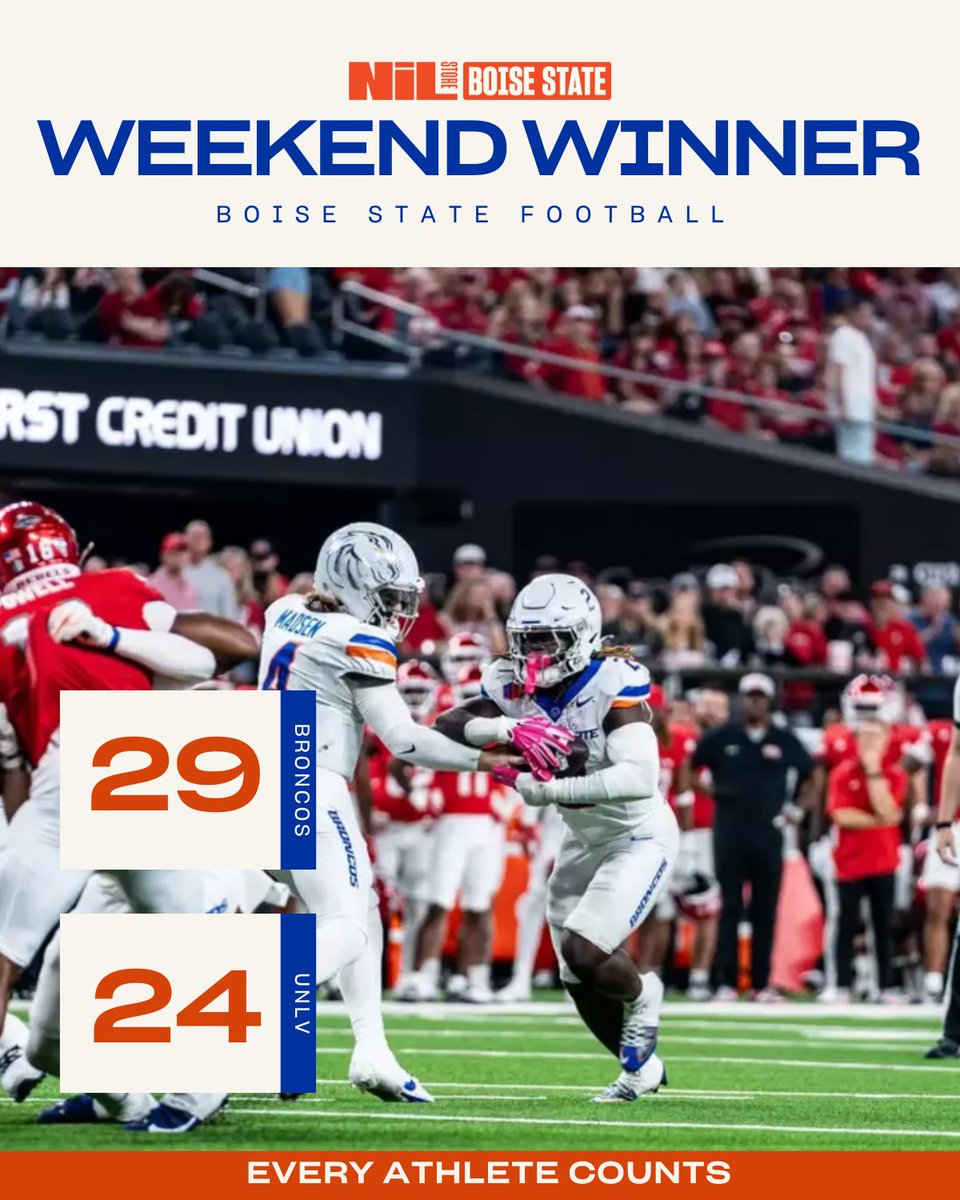 BoiseStateNIL's tweet photo. See ya next time UNLV 🧹🧹🧹
#broncoswin #boisestatenil https://t.co/LRJhEiMcri