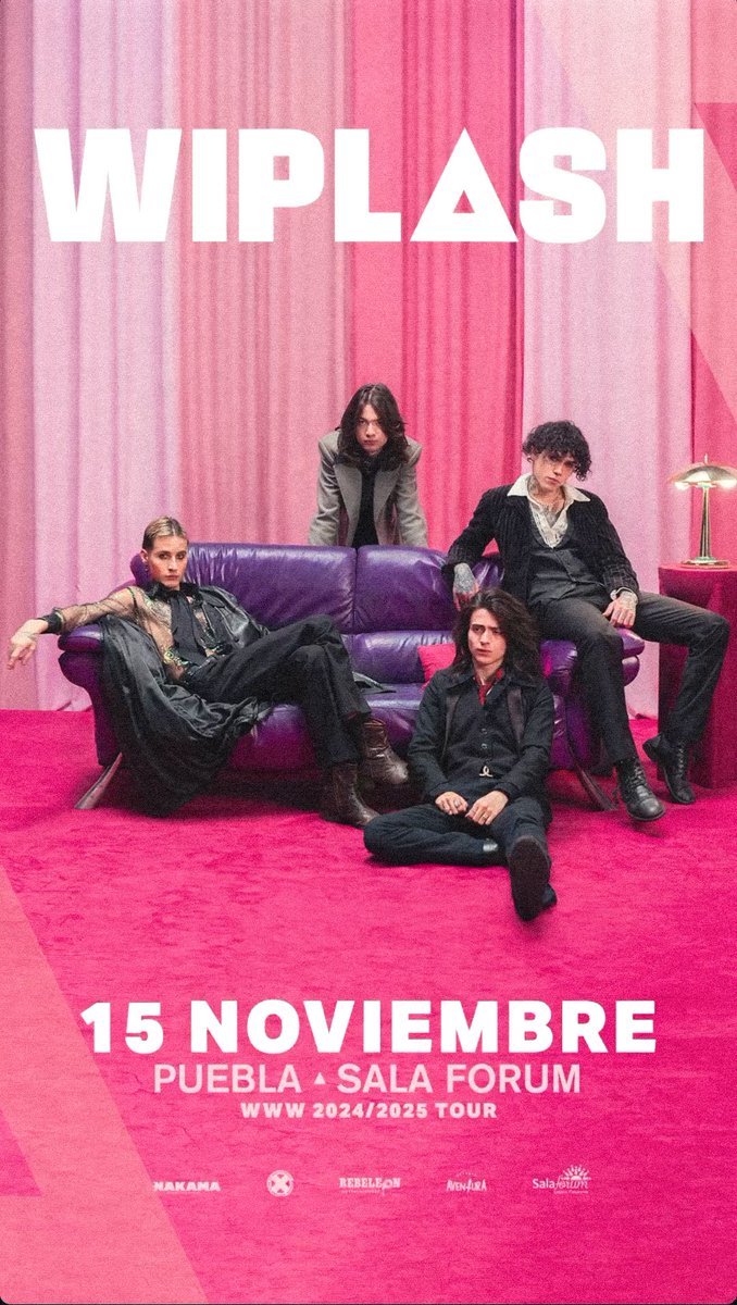 larevista_unica's tweet photo. 🎸 @Wiplash_oficial regresa a Puebla con su #WWWTour 🎶
📅 15 de noviembre
📌 Sala Forum
🎫 Accesos en @aremamx: https://t.co/Gxeyo6IF4m
#RevistaÚnica https://t.co/8ukW0awxf1