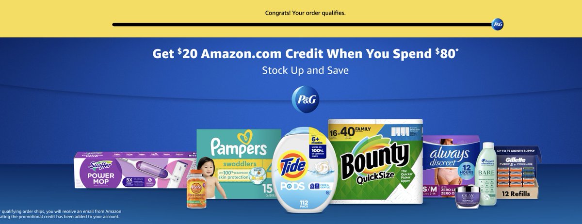 TYDealss's tweet image. Get $20 Amazon Credit when you spend $80 on household supplies! :broom:

Eligible brands include:
▪️Swiffer
▪️Bounty
▪️Tide
…and many more! :shopping_cart:

Don’t miss out – stock up now!
amzn.to/3UmhfgP

Dont forget to activate AMEX 30-60% discount. ONLY 1 point to be…