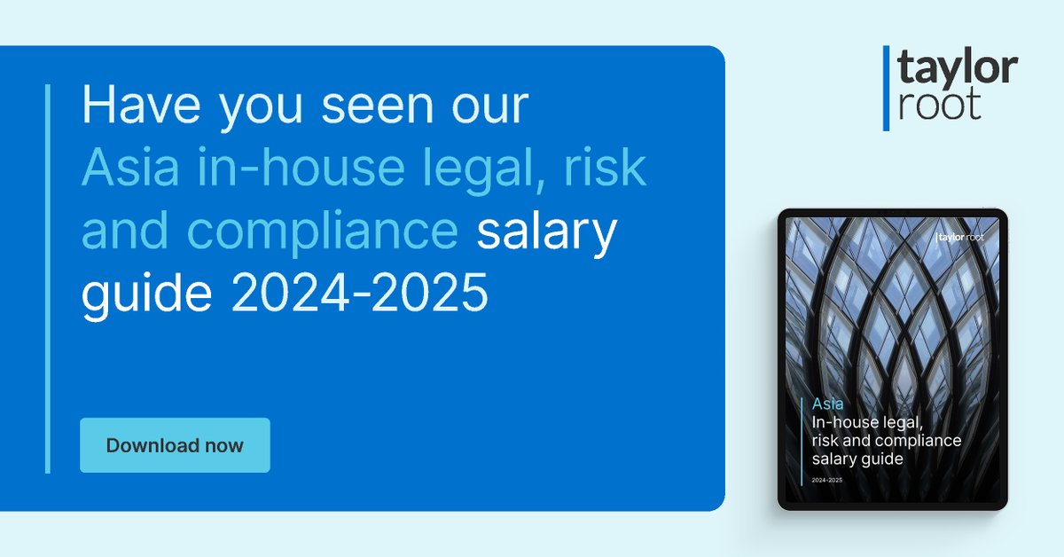 TaylorRootLegal's tweet image. Have you seen our Asia In-house legal, risk and compliance salary guide? Download your copy today: eu1.hubs.ly/H0djPPm0

#TaylorRootAsia #inhouselegalrecuitment #inhouselegalsalaries #riskandcompliancesalaries