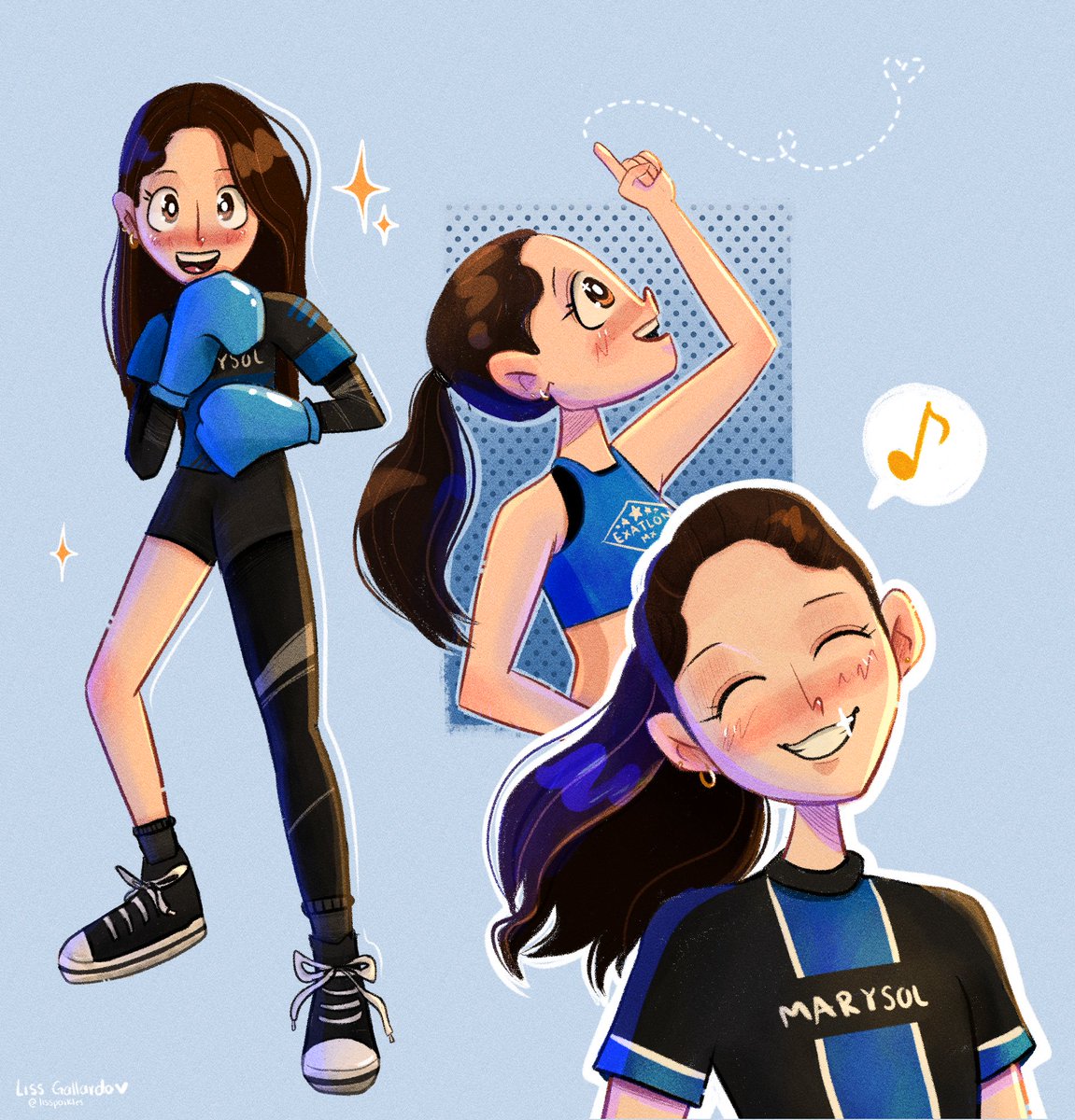 rottxnblueberry's tweet photo. aprovecho los puntos de Solecito para poner la ilustración que hice ✨️💙 la extrañaba demasiadooo, verdaderamente la única atleta que ha hecho que vuelva a ver el programa

#BatallaXLaVentaja https://t.co/JaYK87shuP