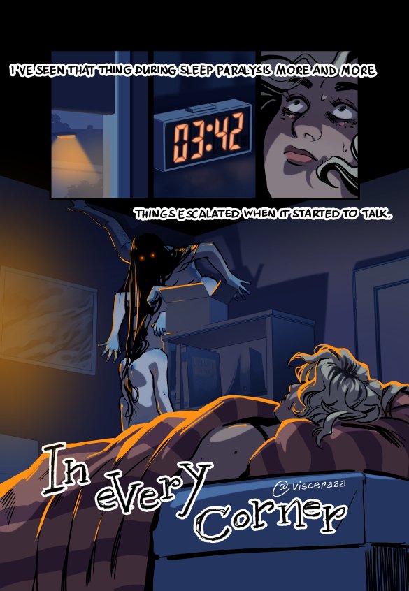 My 19 page NSFW wlw comic "In Every Corner" is now on  itch.io aaaand you get 25% off for spooky season.

Cough the sleep paralysis demon is curious and eager to keep you up in new and exciting ways

itch.io/s/136275/hallo…
