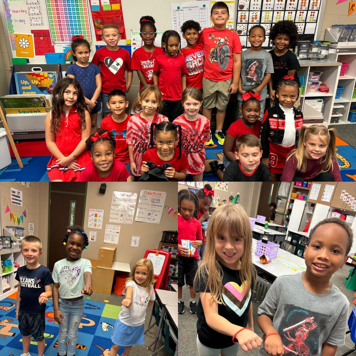 We kicked off Red Ribbon Week by wearing red and pledging to be drug free ❤️ <a href="/HumbleISD_ESE/">Eagle Springs Elem</a>  <a href="/edleaderHall/">Gayle Hall</a> <a href="/Blnorris05/">Becky Norris</a>