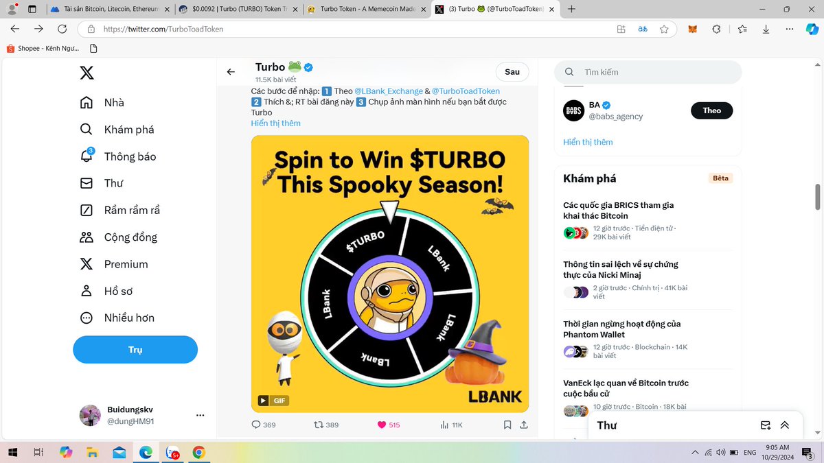 dungHM91's tweet photo. @LBank_Exchange @TurboToadToken https://t.co/jdBYLaCc6S