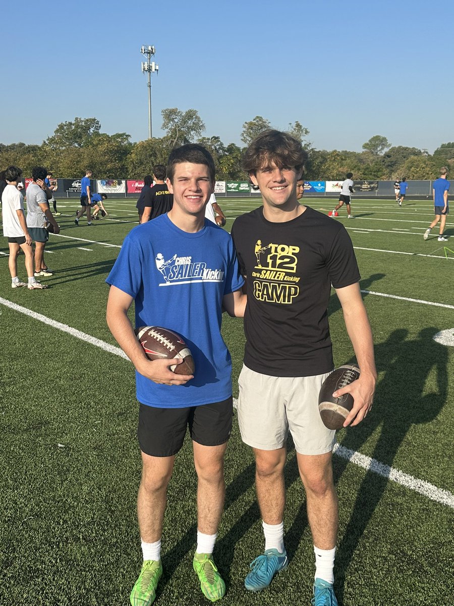 TheNoahMcGough's tweet photo. Thank you @Chris_Sailer for a great Dallas Camp. I love kicking with my brother @GameChangerCoop and so many great friends. Thankful to continue my streak of making the finals in FG comp. #NextKick #Top12
@NoahPiper25 @GavinStrange1 @JustinD2025 @HenryMcGill_ @vinnyondnd @aandrewrosen @CoachScottBoone @CoachJoeBolden @NationsElite1 @coachBrian_Egan @FentressKicking