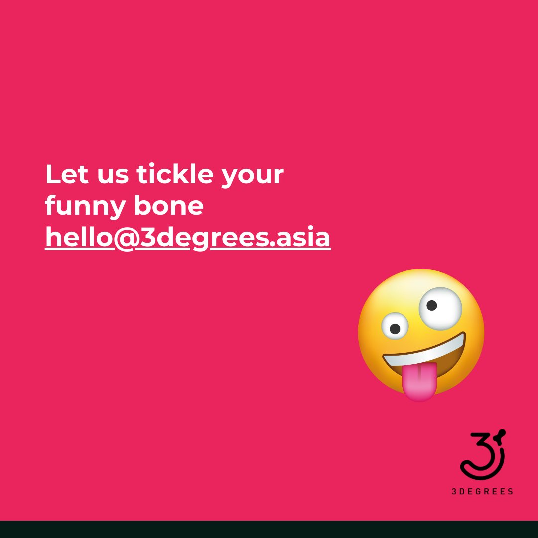 3degreesmedia's tweet photo. Creating content that’s packed with info and spice can resonate better with your audience and get a buy-in.Ready to make a splash with your content? 

Reach out to us at content@3degrees.asia to chat how to connect with your audience and share a good laugh along the way. https://t.co/LJgQfvsMZO