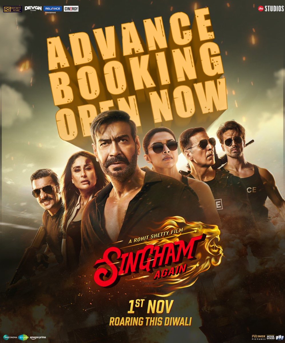 #Xclusiv… ‘SINGHAM AGAIN’ RUN TIME… #SinghamAgain certified ‘UA’ by #CBFC on 28 October 2024. Duration: 144.42 min:sec [2 hours, 24 min, 42 sec]. #India

⭐ Theatrical release date: 1 November 2024.
#AjayDevgn Advance Booking open now